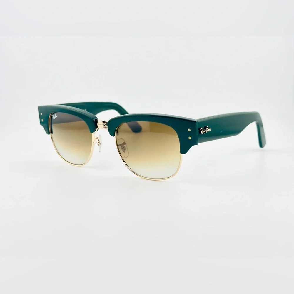 Ray-Ban Mega Clubmaster Sunglasses RB0316-S Polished Green and Gold Frame UNISEX